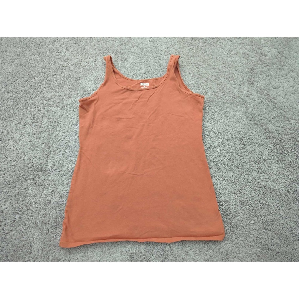Duluth‎ Trading Tank Top Womens Medium Orange Scoop Neck Cotton Blend